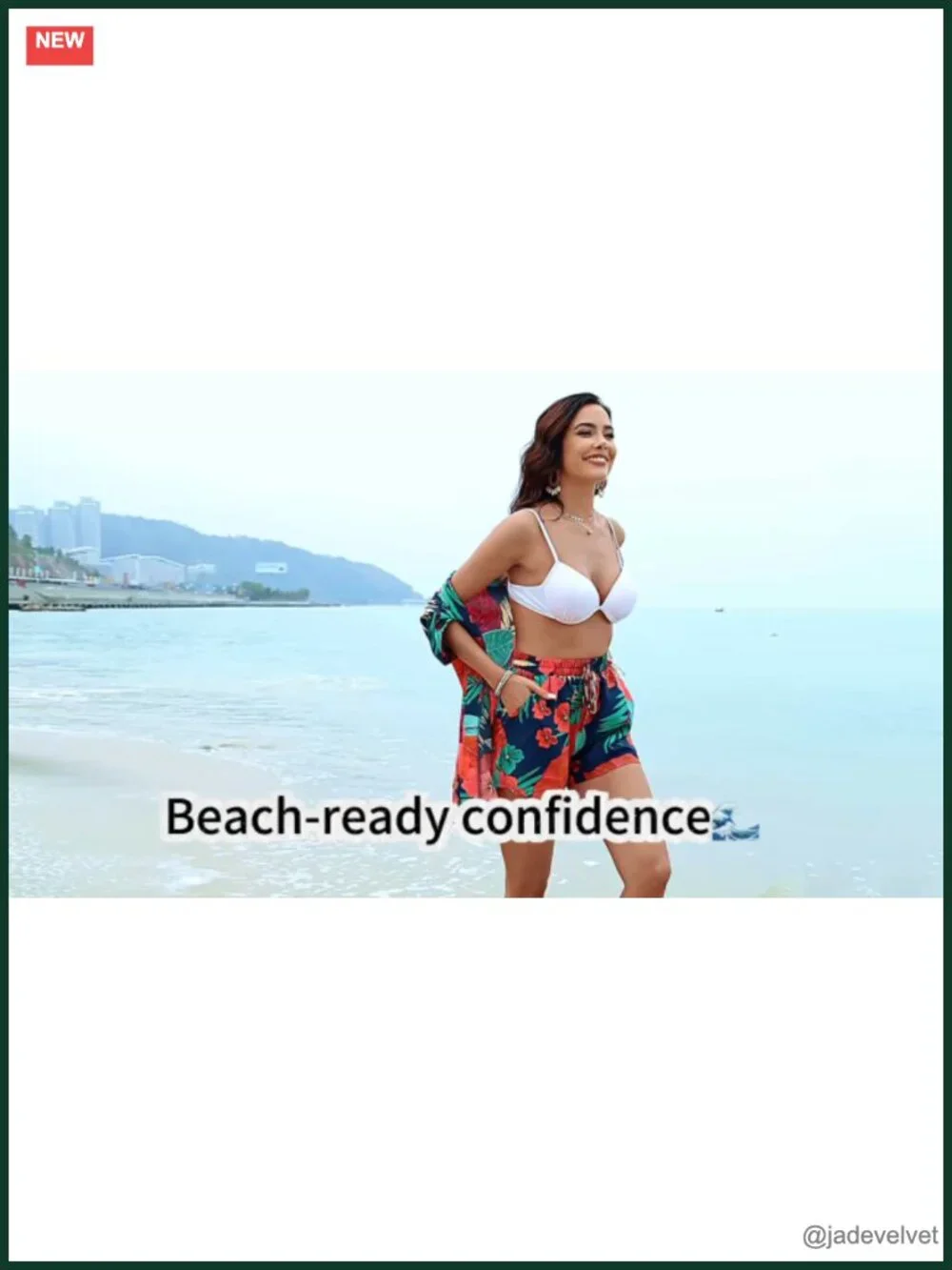 2 Piece Hawaiian Swimsuit Cover Up Kimono Beach Set with Shorts Pockets